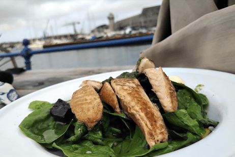 mackerel fillets and greens
